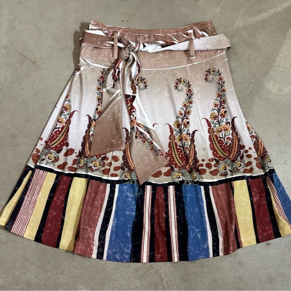 Lapis Soft Knee Length Boho Skirt Womens Size Medium Colorful